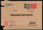 GERMANY 3RD REICH 1942 WW2 REGISTERED LETTER FROM HAIDEBURG TO POSEN POSNAN POLAND HAIDEBURG SCHILDBERG (WARTHELAND) CDS - Generalregierung