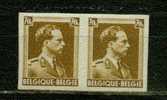 BELGIQUE Nº 427 Paire ** Non Dentele - 1934-1935 Leopold III