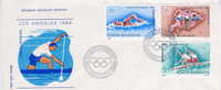 AVIRON, ATHLETISME ET NATATTION FDC ROUMANIE JEUX OLYMPIQUES DE LOS ANGELES 1984 - Aviron