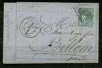 FRANCE Nº 45 Obl. S/Lettre Entiere  Une Marge Courte - 1870 Bordeaux Printing