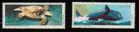 BRAZIL 1987 NATURE CONSERVATION (TURTLE, WHALE) SET OF 2 NHM - Ballenas