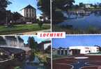 Cpsm Locmine (56, Morbihan) Multivues : Lavoirs, Château, Square, Collège... - Locmine