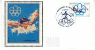 NATATION FDC BELGIQUE 1976 JEUX OLYMPIQUES DE MONTREAL - Ete 1976: Montréal