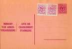 AP - Entier Postal - Carte Postale Avis De Changement D'adresse N° 13 - Chiffre Sur Lion Héraldique - 0,60 C Lilas - NF - Adreswijziging