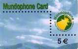ESPAGNE PREPAID MUNDOPHONE CARD 5E RARE - Altri & Non Classificati