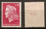 0.40 C Marianne De Cheffer Roulette N° 1536 B C Numéro Rouge Cote 17 Euros. - Coil Stamps