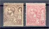 MONACO, ALBERT I, 1894 10 And 15 CENTIMES UNUSED HINGED - Sonstige & Ohne Zuordnung