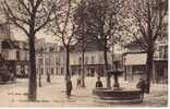 93 ROSNY SOUS BOIS  Belle Cpa Animée. Place De L´Eglise    La Fontaine + Café Restaurant Du Commerce - Rosny Sous Bois