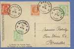 190+418A(2)+419 Op Kaart Met Cirkelstempel  WASMES 2 - 1922-1927 Houyoux