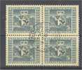 LIECHTENSTEIN 5 FRANCS HIGH VALUE 1945 USED BLOCK OF 4 - Usados