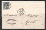 21 - SVIZZERA , DA LOSANNA 4/2/1863 - Storia Postale