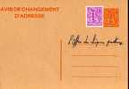 AP - Entier Postal - Carte Postale Avis De Changement D´adresse N° 26 - Chiffre Sur Lion Héraldique Avec Banderole - 9,0 - Avis Changement Adresse