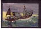 THEMES - Bateaux - Chalutier De Grande Peche Ramassant Son Chalut - Visvangst