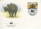 W0754 Rhinoceros Noir Diceros Bicornis Centrafrique 1983 FDC Premier Jour WWF - Neushoorn