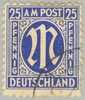 Bizone 1945 AM-Post Amerikanischer Druck Michel 9z Gestempelt (used) - Usati