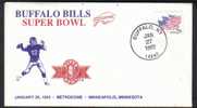 USA  1992 SPORTS - SUPER BOWL -BUFFALO BILLS     SPECIAL COVER   & CACHET # 5266 - Bocce