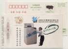 China 2001 Wuxi Automactic Washing Machine Advertising Advertising Pre-stamped Card Chimpanzee - Schimpansen