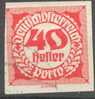 Austria Postage Dues 1920 Mi / ANK 99 Imperforated  Used / Obl. / Gestempelt - Portomarken