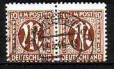 1091) AM-Post Mi.Nr. 6x (glattes Dickes Papier) Paar Gestempelt - Used