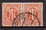 1129) AM-Post Mi.Nr. 14Ay Gestempelt ,waagerechtes Paar - Used