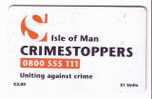 Isle Of Man - Man ( Ile De ) - IOM - Against Crime - CRIMESTOPPERS - Isle Of Man