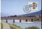 Liechtenstein Jolie CM 1er Jour FDC Voisinage - émission Conjointe Avec La Suisse - Pont Et Rivière - Cartoline Maximum