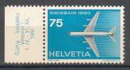 Suisse - Avion Swissair - 1960 - YT642** - COTE 4,70 (1) - Ongebruikt