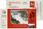 Hydrodynamic Power Station,Dam,China 2000 Andian New Year Advertising Pre-stamped Card - Water
