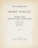 Purcell : Music For Strings And Keyboard Selected From Volume XXXI, Edited Under The Supervision Of The Purcell Society - Other & Unclassified