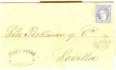 ES107-L1957-CARTA DE FERROL A SEVILLA.1870. (Ed107) Matasellos  Verde - Briefe U. Dokumente