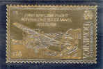 GOLD FOIL "FIRST AIRPLANE FLIGHT ACROSS ENGLISH CHANNEL", JULY 25, 1909 - Dominica (1978-...)