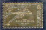 GOLD FOIL "FIRST TURBOPROP AIRLINER", JULY 16, 1948 - Dominica (1978-...)
