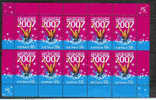 Australia-2007 12th Fina World Championship Sheetlet Of 10 MNH - Nuoto