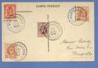 190+278+419 Op Kaart Met Stempel MONTENAEKEN - 1922-1927 Houyoux