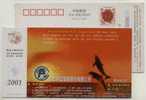 Jumping Dolphin,China 2001 Ping'an Insurance Company Taizhou Branch Advertising Postal Stationery Card - Dolphins