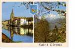 SAINT GIRONS  -  N° 1574  -  2 Vues  : L´église, Le Pont Sur Le Salat, Le Pic Du MONVALIER  -     2 Vues  Et Blason - Saint Girons