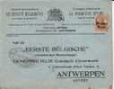 BELGIUM USED COVER CANCELED BAR LENS - OC1/25 Generaal Gouvernement
