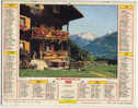 CALENDRIER ALMANACH  PTT GRAND FORMAT EN DOUBLE ANNEE 1989 MONTAGNE ET VACHES ALPAGES /CHALET FLEURI - Groot Formaat: 1981-90