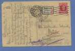 256 Op Kaart Met Stempel ANTWERPEN Naar BALE (Suisse) Met Drietalig Strookje UNBEKANNT / INCONNU / SCONOSCIUTO - 1922-1927 Houyoux