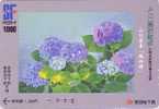 Carte Prépayée Japon - Peinture FLEUR - HORTENSIA - Flower Japan Subway Metro Card - Blume Hortensie - 07 - Flores