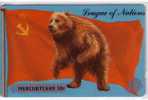 BEAR & RUSSIA FLAG ( England - Beautifull Old And Rare Mercury Magnetic Card ) Ours Grizzly Baer Oso Orso Bears Ex SSSR - Jungle