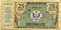 Etats-Unis USA Military Payment Certificate 25 Cents Séries 472 - 1948-1951 - Series 472