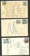 SWITZERLAND, 5 TAXED POSTCARDS 1907-54 (4 ARE FROM AUSTRIA) - Taxe