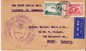 Au161/ Erster Postflug Vic.-Tas. 1931, Flugmarkenfrankatur - Lettres & Documents
