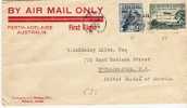 Au170/ 1929, Erstflug Perth-Adelaide Und Weiter Nach USA - Cartas & Documentos