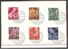 LIECHTENSTEIN, DEFINITIVES 1951, SUPERB SET USED ON CARDS! - Used Stamps