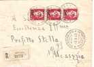 574) WW2-raccomandata Con 3x2 Lire PM Imperiale Da Messina Per Città Il  2-5-1945 - Poststempel