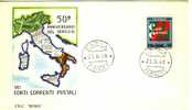 ITALIA FDC "ROMA"  1968  CINQUANTESIMO ANNIVERSARIO CONTI CORRENTI POSTALI - Otros & Sin Clasificación