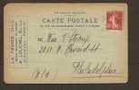 FRANCE VF 1923 ADVERTISING POSTCARD From PARIS To PHILADELPHIA - Briefe U. Dokumente