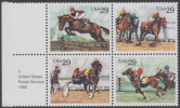 !a! USA Sc# 2756-2759 MNH BLOCK W/ Left Margins & Copyright Symbol - Sporting Horses - Nuevos